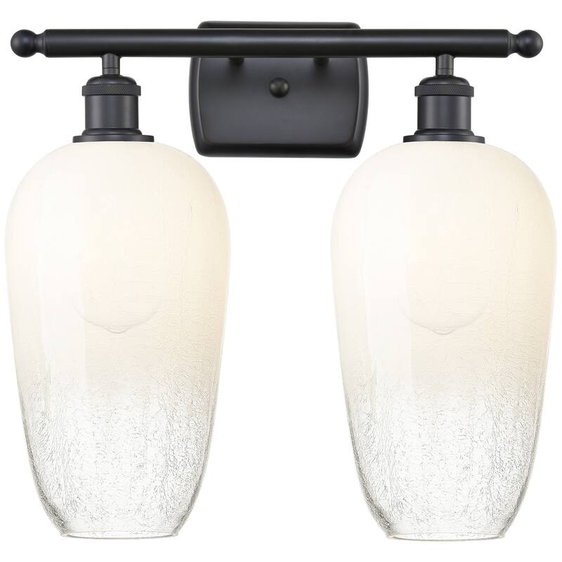Innovations Lighting 516-2W-16-17 Brookhaven Flute Vanity Brookhaven - Matte Black / Opal