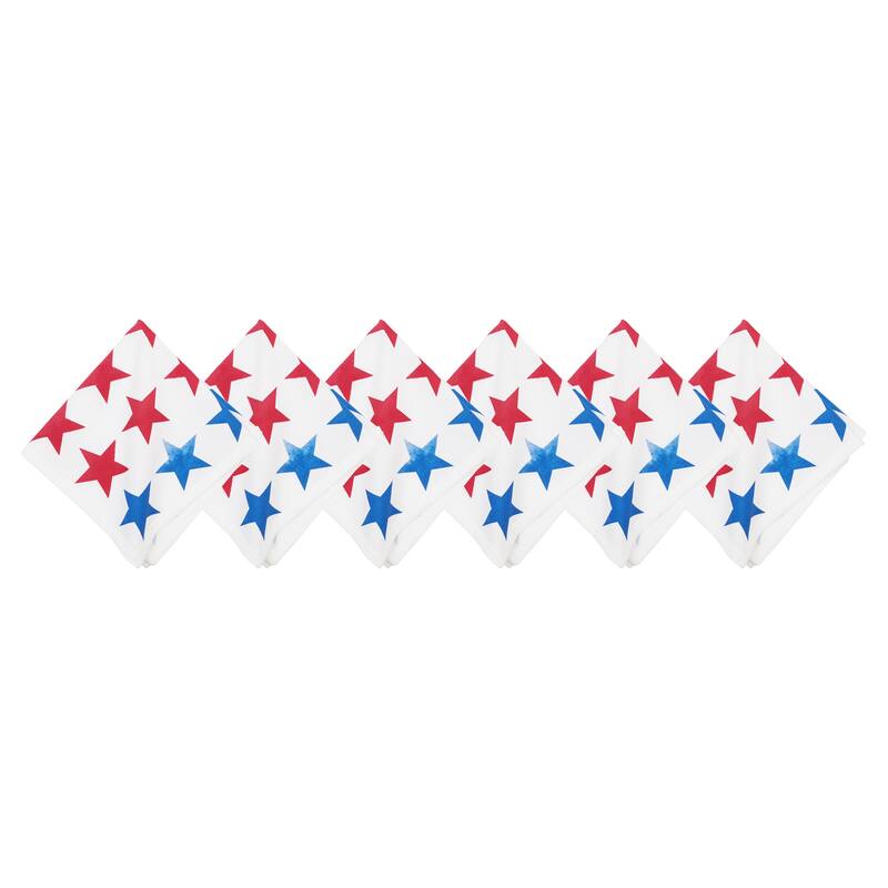 Red White & Pow Napkin Set of 6 - Multicolored
