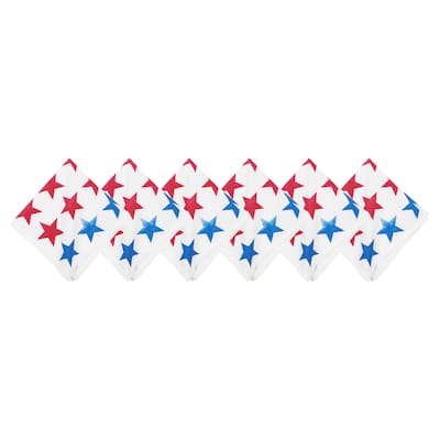 Red White & Pow Napkin Set of 6 - Multicolored