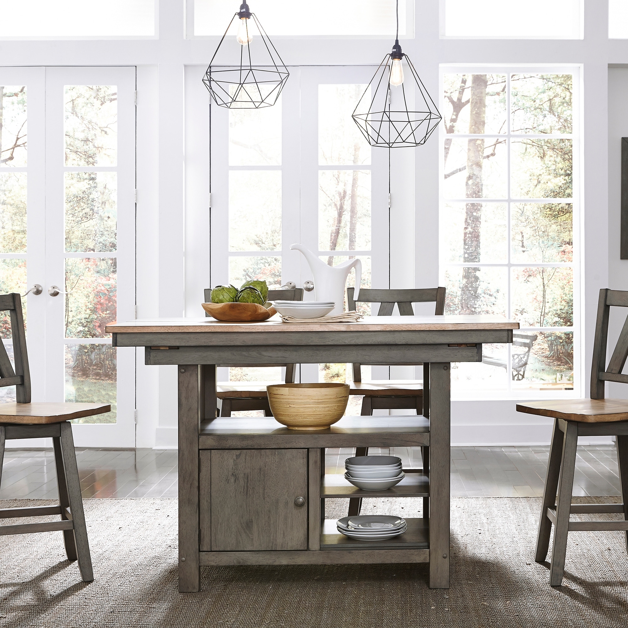 Liberty Furniture Lindsey Farm 5 Piece Dining Set Kitchen Island Table