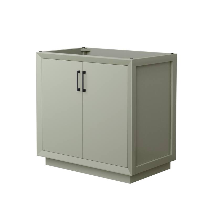 Wyndham Collection WCF414136S-CXSXX-MXX Strada 35" Single Free - Light Green / Matte Black Hardware