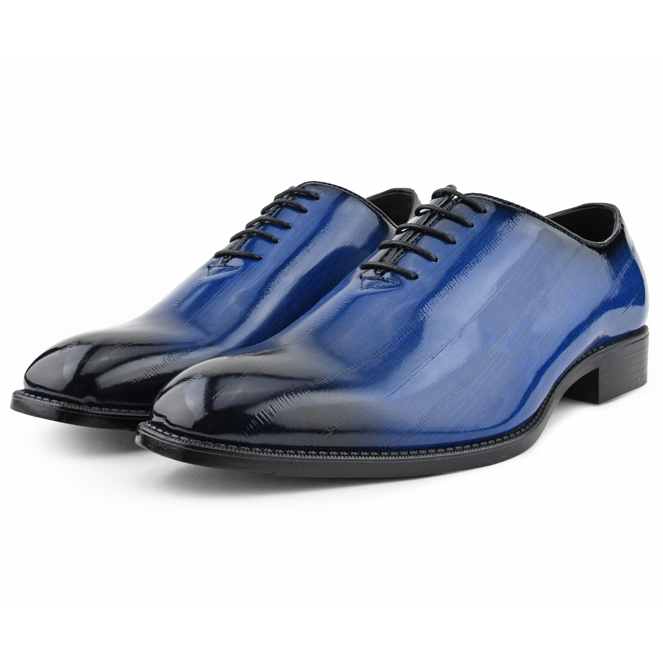 black and blue dress shoes
