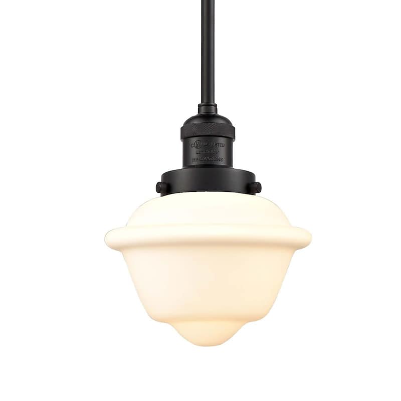 Innovations Lighting Small Oxford Single Light 8" Wide Mini Pendant - Matte Black / Matte White Cased