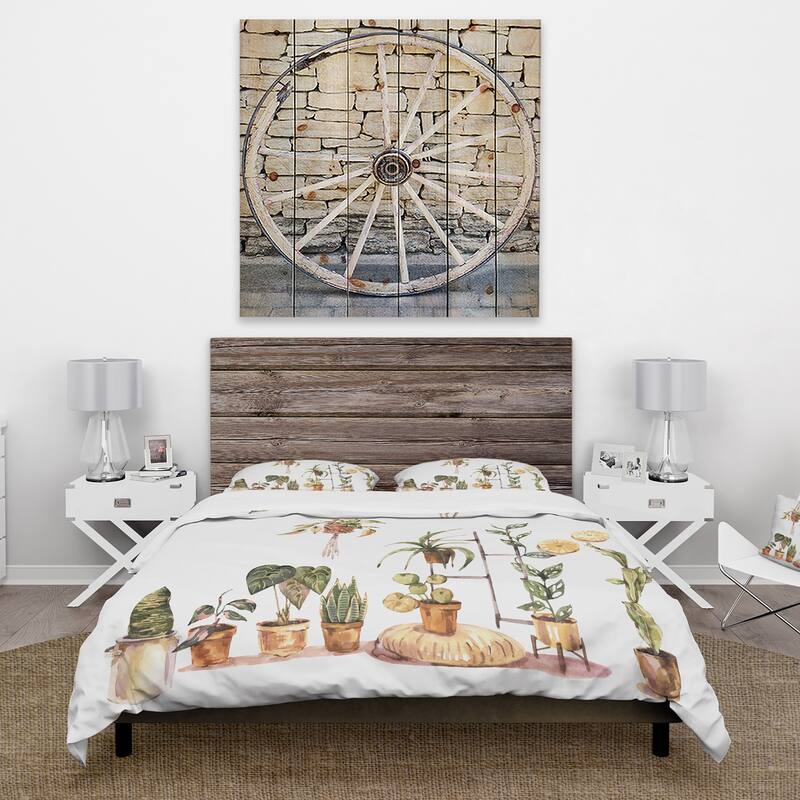 Designart 'Indoor House Plants Urban Jungle II' Traditional Duvet Cover Set