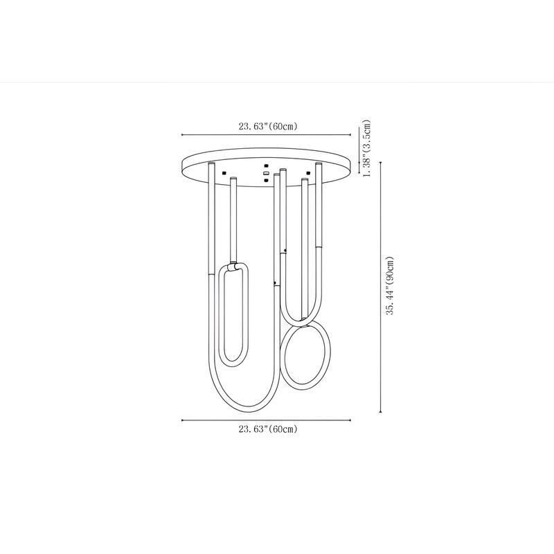 4-Light Integrated LED Contemporary Multi-Ring Space-Inspired Metal Chandelier