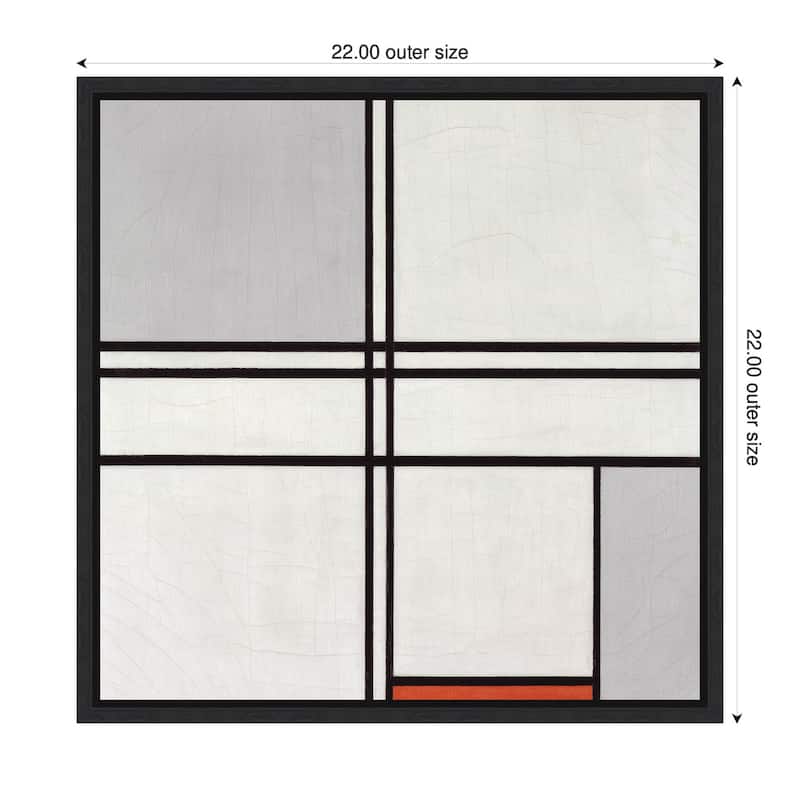 Kate and Laurel Sylvie Piet Mondrian Composition No 1 Gray Red 1935 Framed Canvas by The Art Institute of Chicago