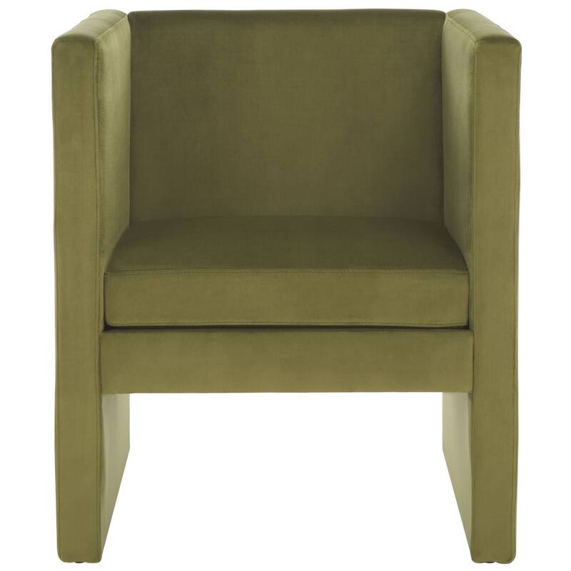 SAFAVIEH Itziar Accent Chair - W26" x D26" x H30" - 26Wx26Dx30H - Olive Green