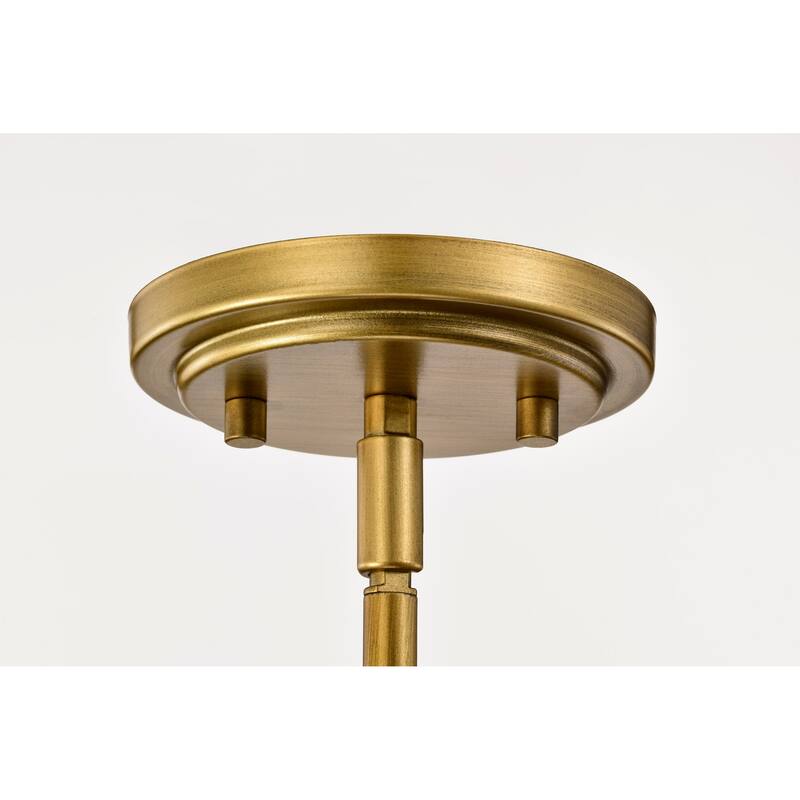 Solara 5 Light Chandelier Natural Brass Finish Frosted Ribbed Glass - Natural Brass