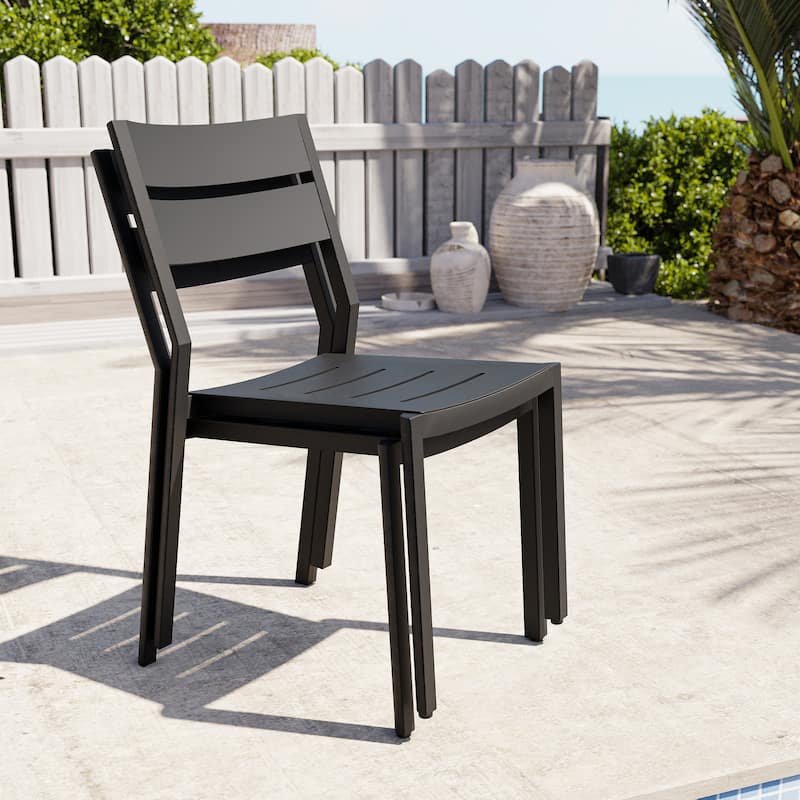 Outdoor All-Weather Aluminum Stackable Dining Chairs - See Picture