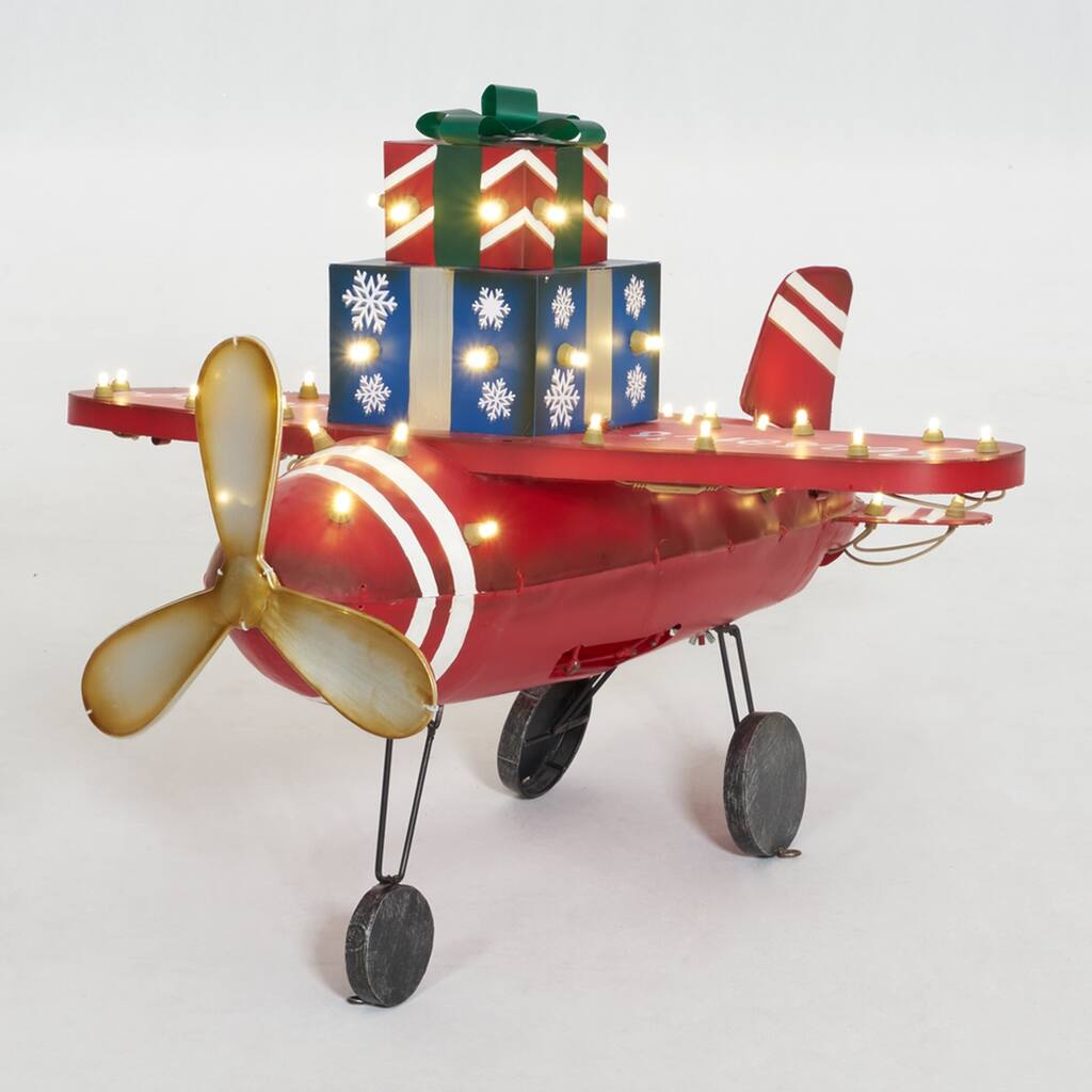28.5" UL Plane with Gift Box Sculpture