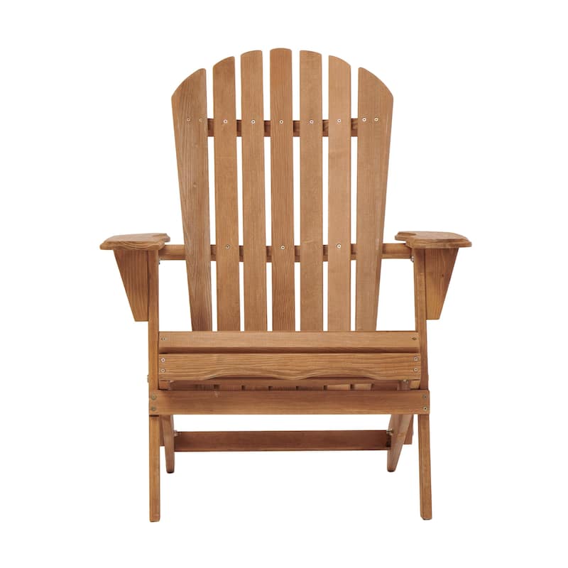 Outdoor Wooden Folding Adirondack Chair Set of 2 with Pre-Assembled BackRest, for Garden Backyard Porch Pool