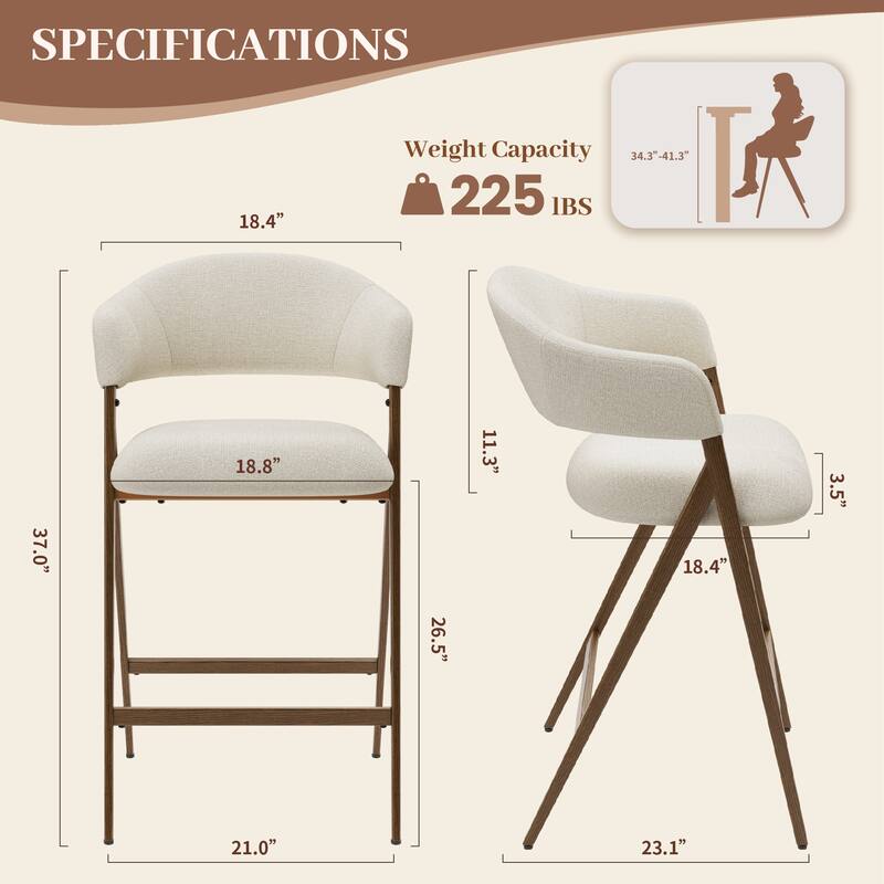 RENEWLINE Bar Stools Height Counter Stools with Backrest&Footrest