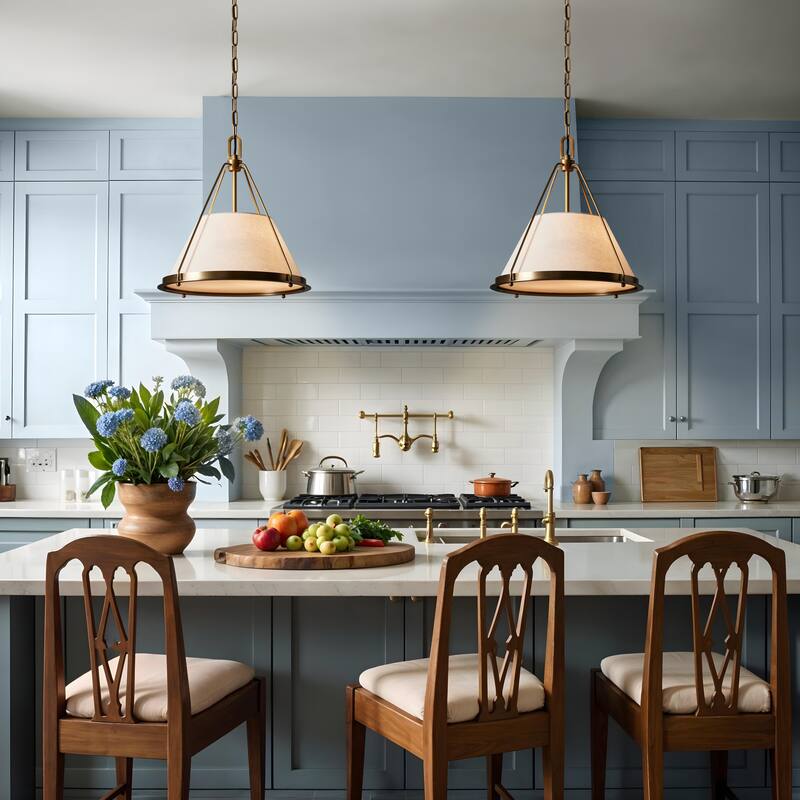 Draven Modern Pendant Light - Metal, Fabric & Gold, Matte Black Light Fixture For Modern, Contemporary, Minimalist Room Decor