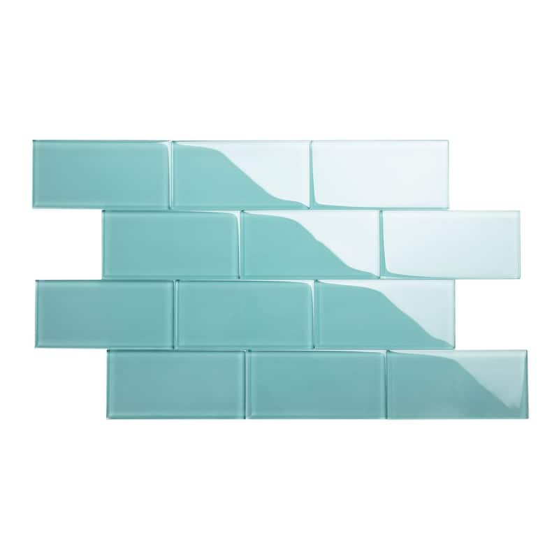 Teal 3x6 Glass Subway Tiles