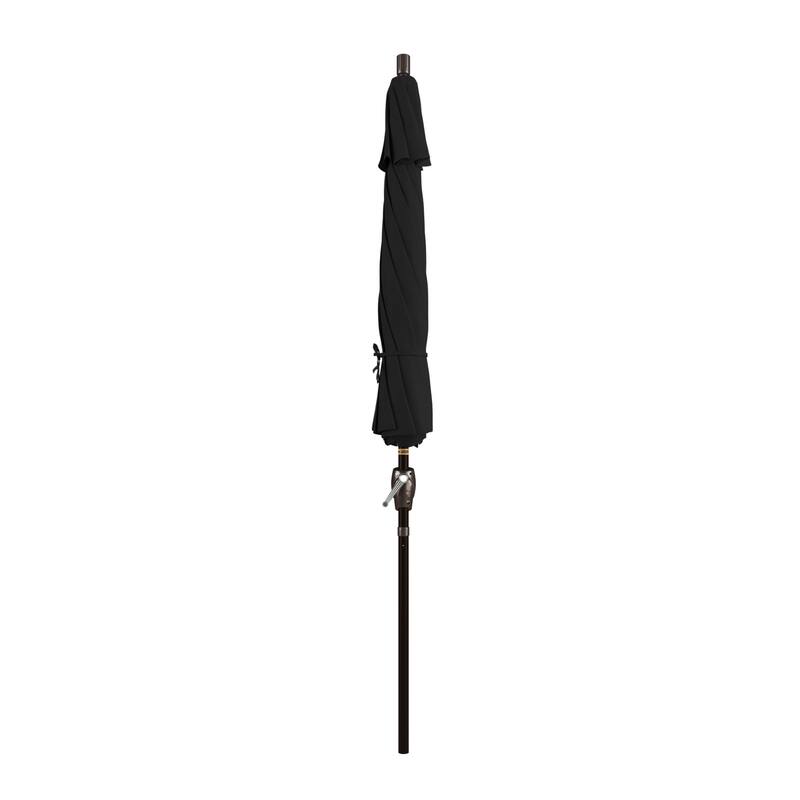 California Umbrella 9-foot Round Crank Lift, Push ButtonTilt, Bronze Frame Finish, Aluminum Patio Umbrella with Sunbrella Fabric
