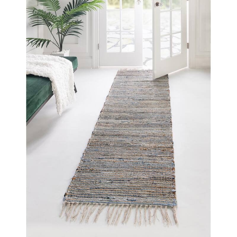Braided Dosa Collection Area Rug - 2'7"x10' - Gray-Beige