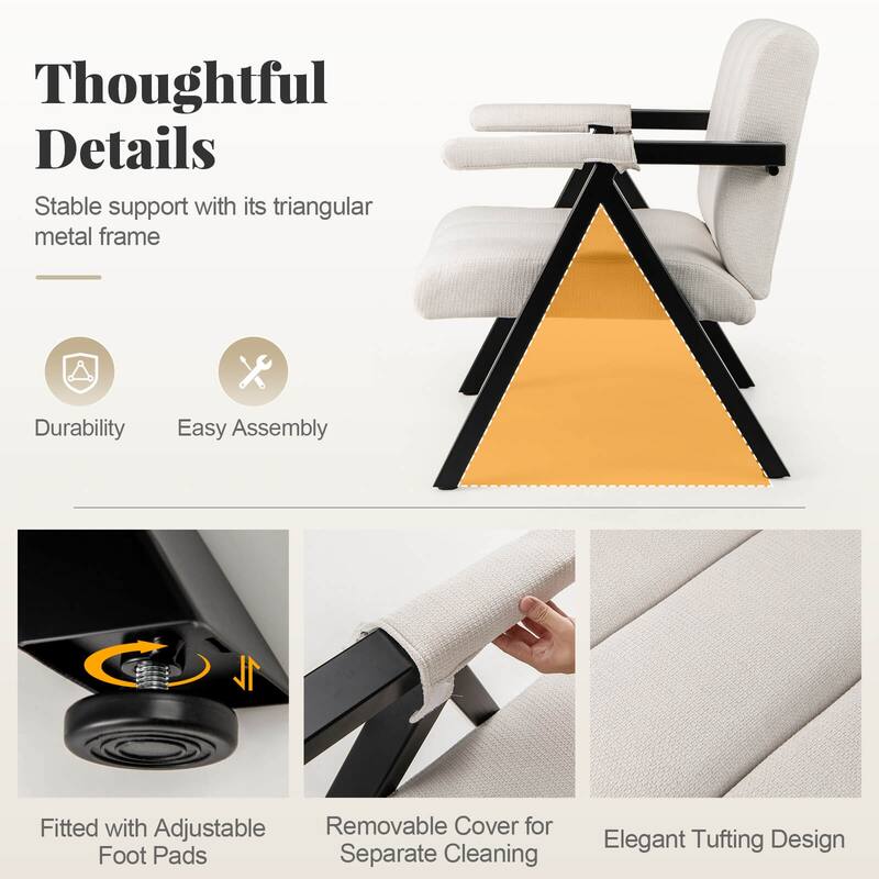 Costway 1/2 PCS Oversized Accent Chair with Metal Frame & Armrests - See Details