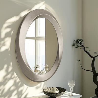 24x32in Classic Baroque Wall Mirror Oval Accent Mirrors Hall Entryway Living Room Bedroom Decor