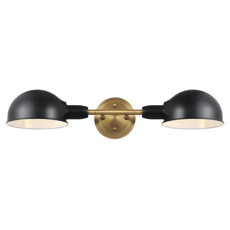 Westinghouse Lighting Langhorne Two Light Wall Fixture, Matte Black and Brushed Brass Finish - 2-Light - Matte Black and Brushed Brass