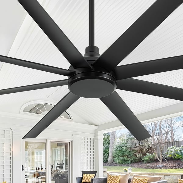 KBZZ 36 Inch Modern Ceiling Fan – No Light, 6 Speeds, Reversible DC Motor, 3 ABS Blades, Black, Remote Controlled For Indoor/Outdoor Use