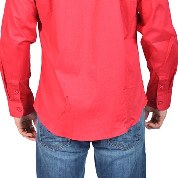 mens red dress shirt slim fit