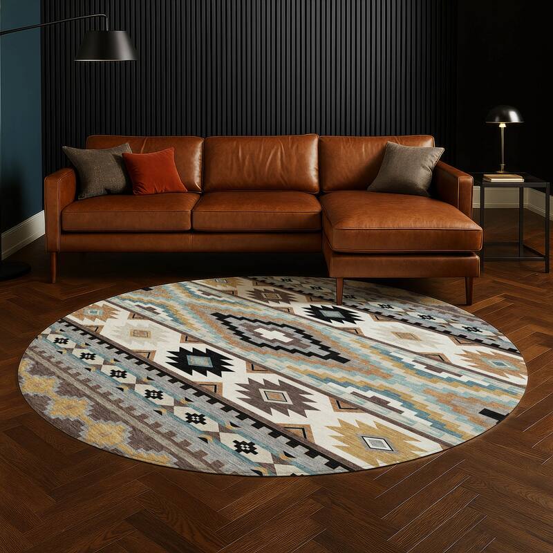 Machine Washable Indoor/ Outdoor Modern Ottawa Chantille Rug