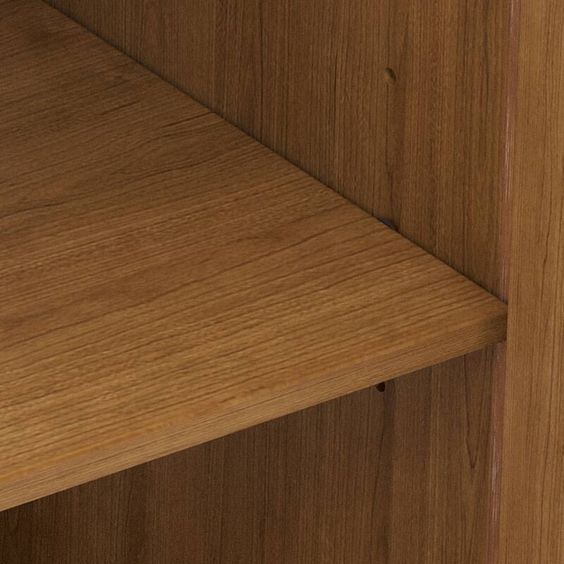 Bathroom Vanity with Sink, Freestanding Wood Bathroom Cabinet, Storage Cabinet with Tempered Glass Doors & Adjustable Shelves