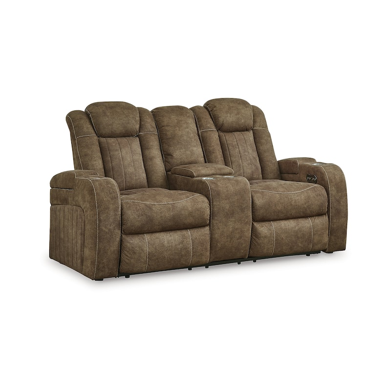 Signature Design by Ashley Wolfridge Brindle Power Reclining Loveseat - 75"W x 42"D x 42"H