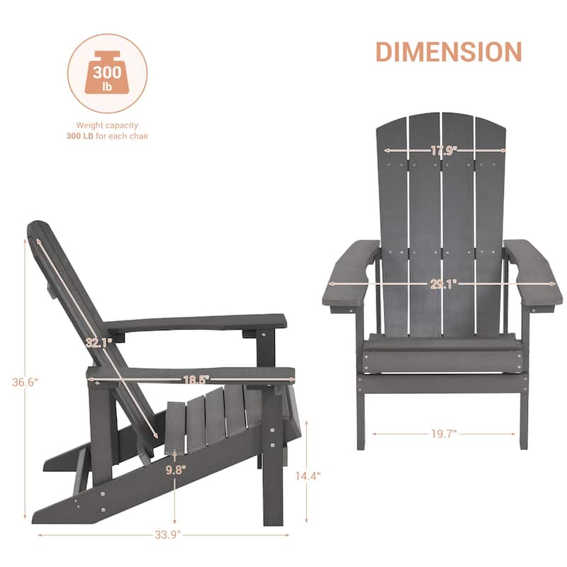LIVOOSUN Outdoor Recycled Plastic Modern Outdoor Adirondack Chair Set of 1/2/4