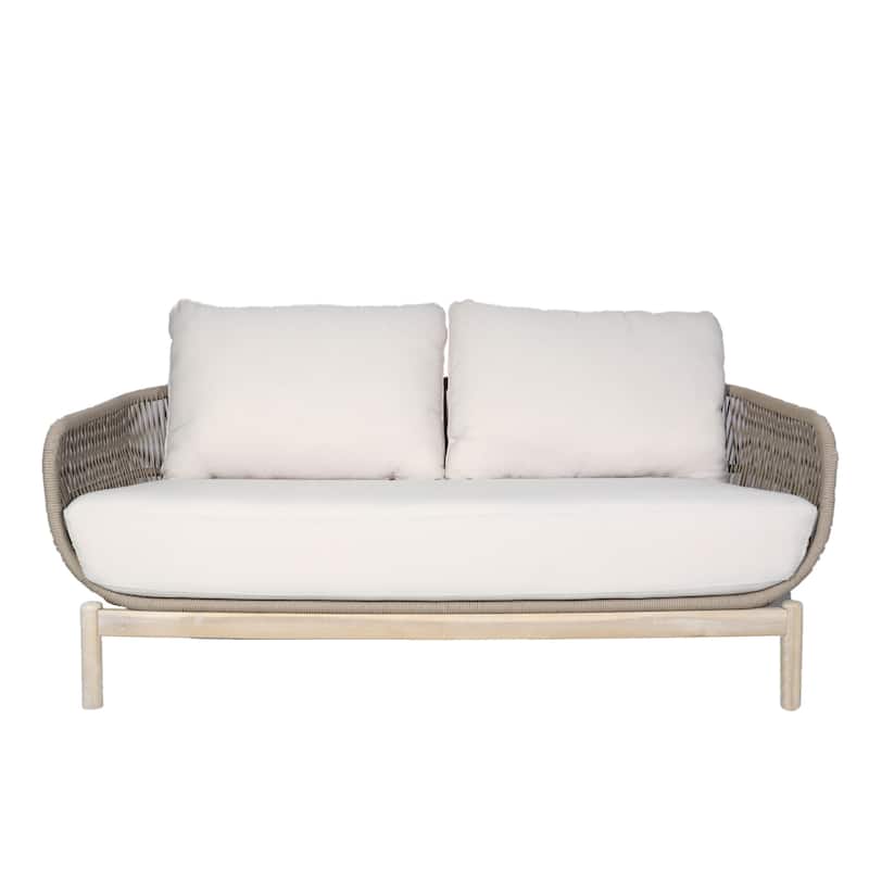 Outdooor Loveseat with Acacia Solid Wood Frame and Cushions