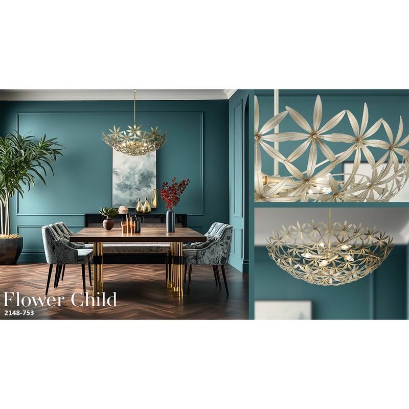 Minka Lavery 2148 Flower Child 5 Light 30" Wide Bowl Pendant