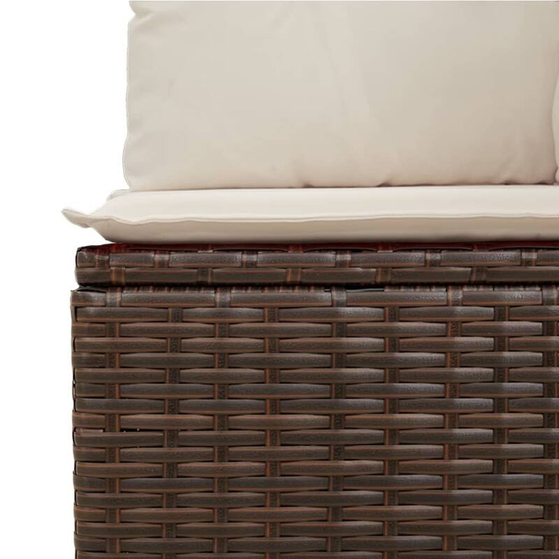 vidaXL Patio Sofa Set with Cushions Outdoor Furniture 10 Piece Poly Rattan - 24.4 x 24.4 x 27.2