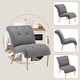 preview thumbnail 12 of 12, Andeworld Accent Chair for Bedroom Living Room Chairs Tufted Upholstered Lounge Chair with Wood Legs Linen Fabric