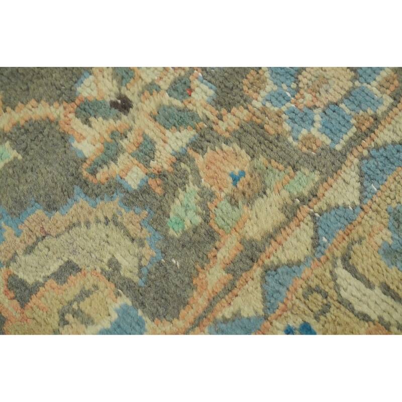 Hand Knotted Oriental 100% Wool Carpet Traditional Floral Oranges & Rust Mashad Area Rug - 12' 5'' X 9' 7''