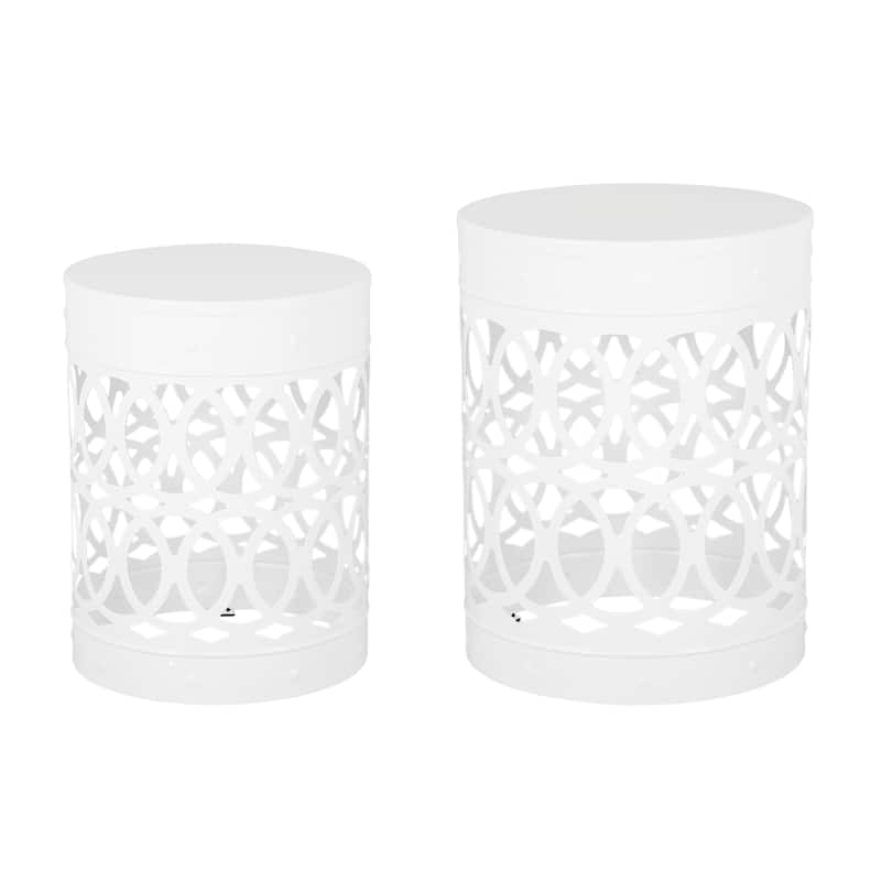 Mellie Outdoor Outdoor Metal Side Tables (Set of 2) by Christopher Knight Home