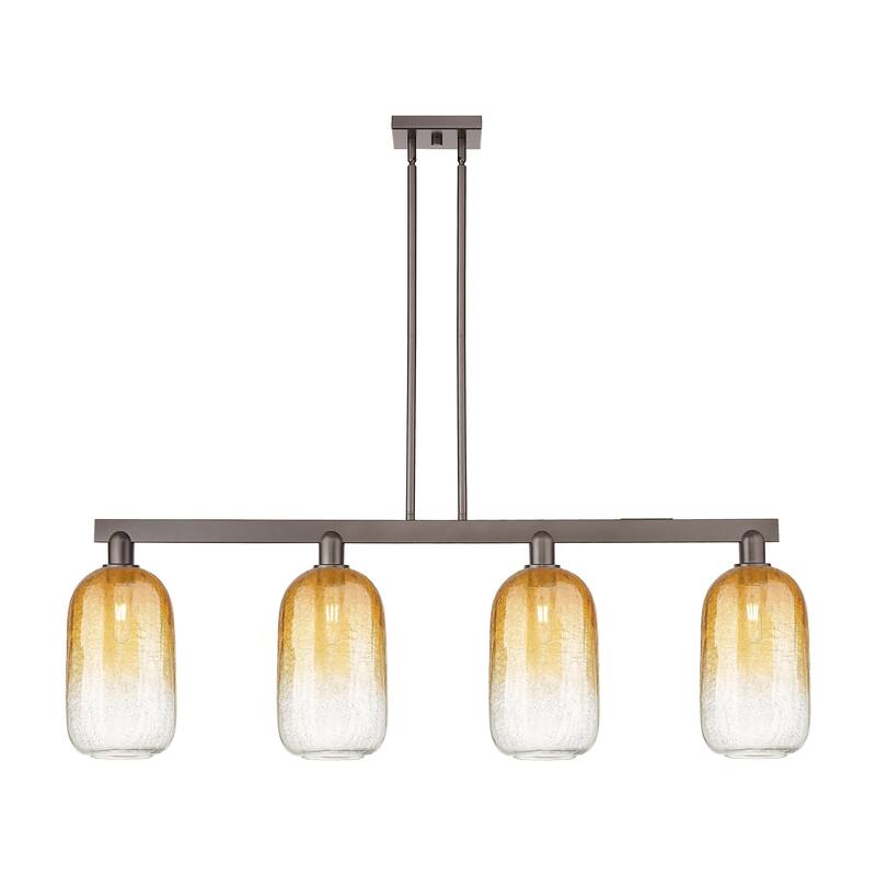Innovations Lighting Urban Downtown - Brookhaven Cloche - 4 Light 48" Stem Hung Island Light - Oil Rubbed Bronze/Amber