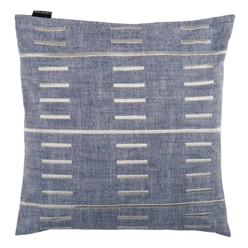 SAFAVIEH Lizabet Modern 18-inch Square Decorative Accent Throw Pillow - 18" x 18" Square - Blue/White