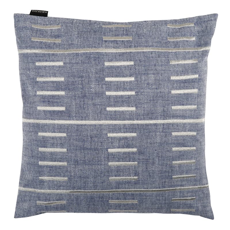 SAFAVIEH Stoja Modern 18-inch Square Decorative Accent Throw Pillow - Blue/White - 18Wx18L