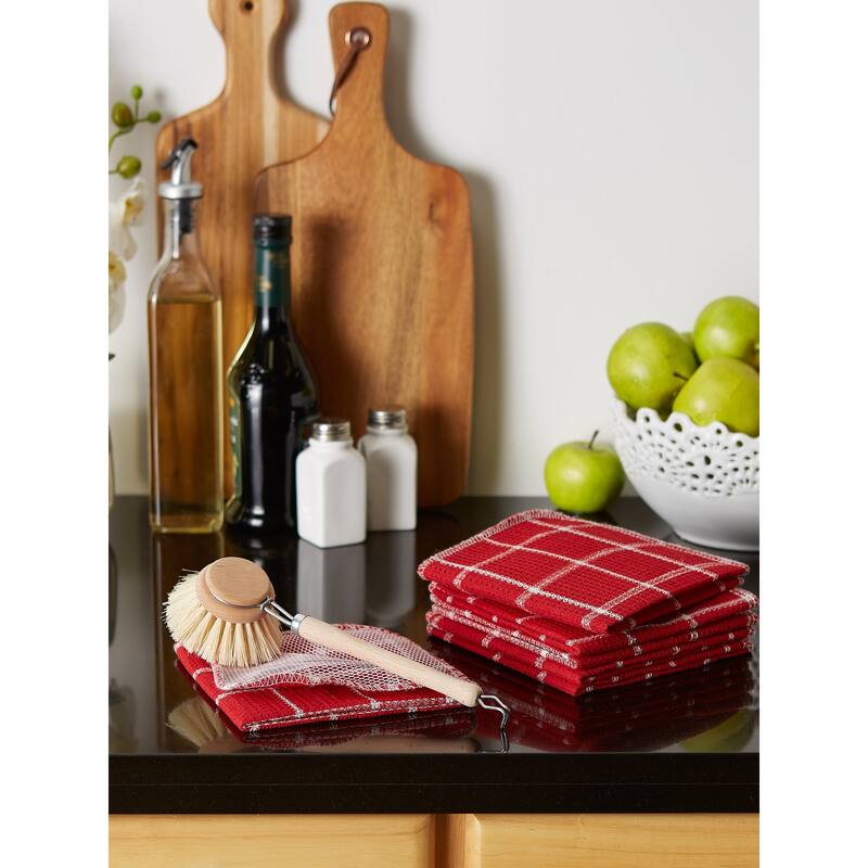 DII Black Buffalo Check Scrubber Dishcloth Set of 6