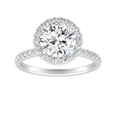 Auriya 14k Gold 1/2ctw Moissanite Halo Diamond Engagement Ring 5/8ct TDW