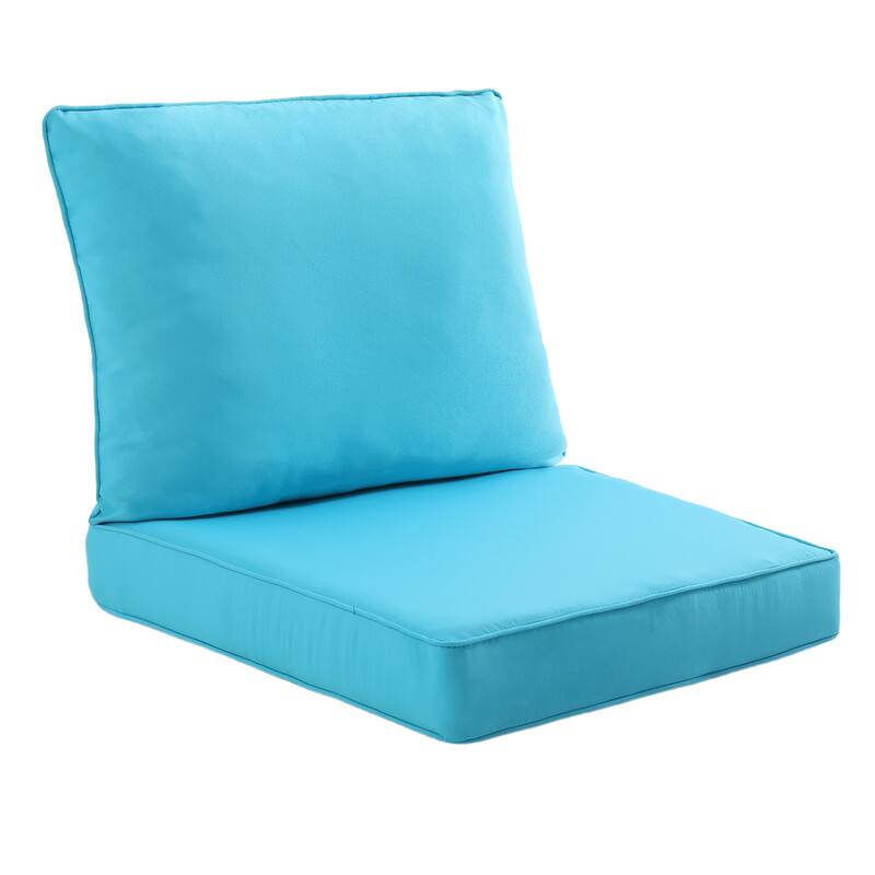 Outdoor 4.9" Thick Cushion Set with Back Cushions and Seat Cushions - Sky Blue