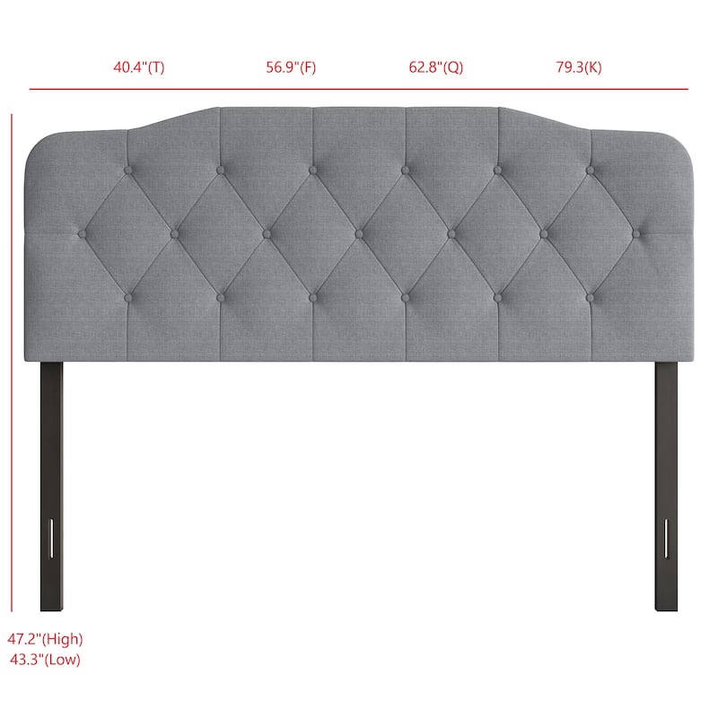 Angela Button-tufted Adjustable Headboard