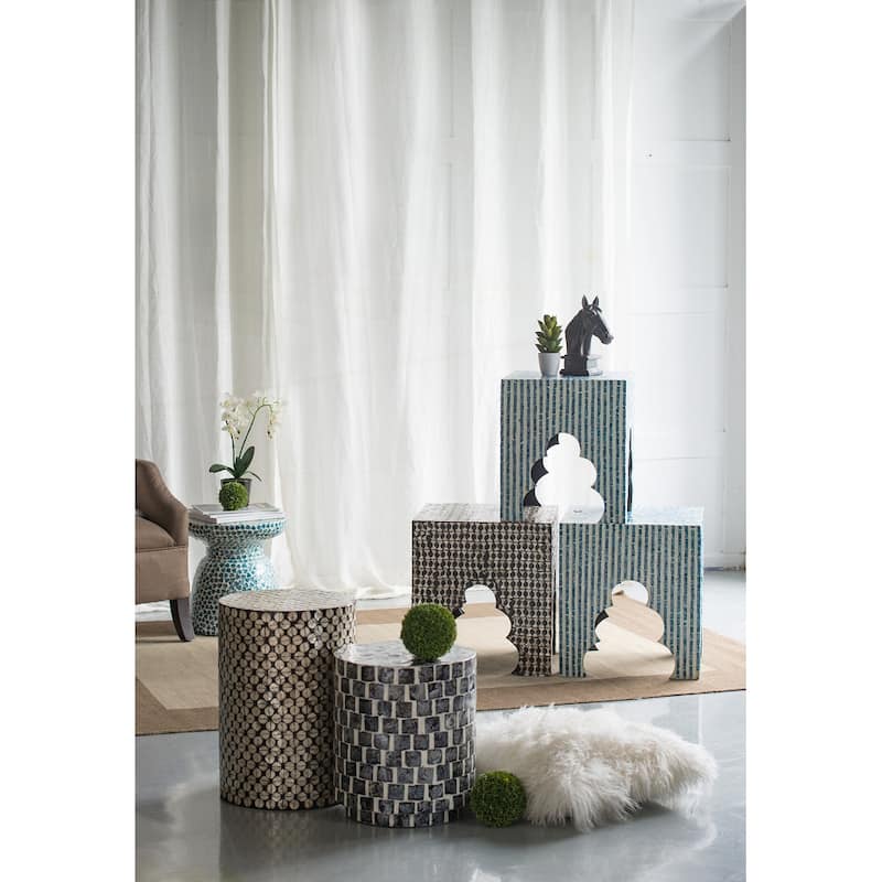 Cylindrical Garden Capiz Stool
