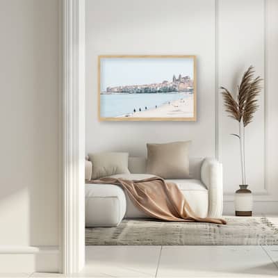 "Coastal view at Cefalu" Framed Textured Wall Art