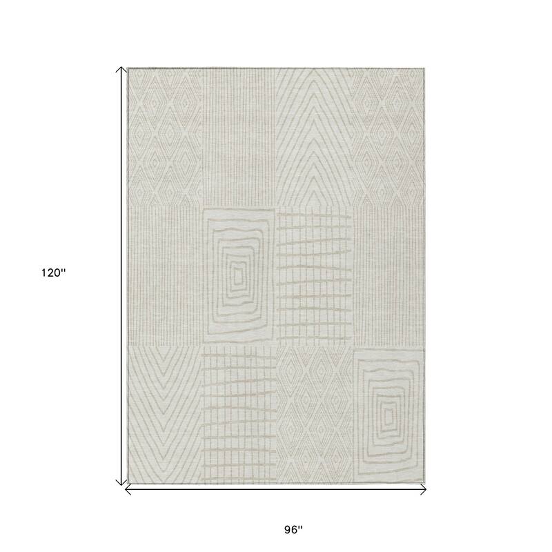 HomeRoots Geometric Transitional Rectangle Outdoor Rug