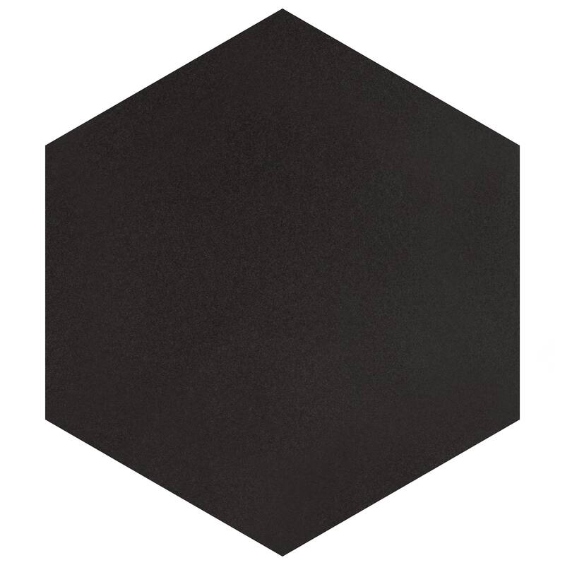 Merola Tile Textile Basic Grand Hex Black 19" x 22" Porcelain Floor and Wall Tile