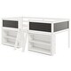 preview thumbnail 1 of 18, Kids Twin Size Low Loft Bed with Chalkboard 2 Step Ramp Ladder and 2 Tier Bookcase