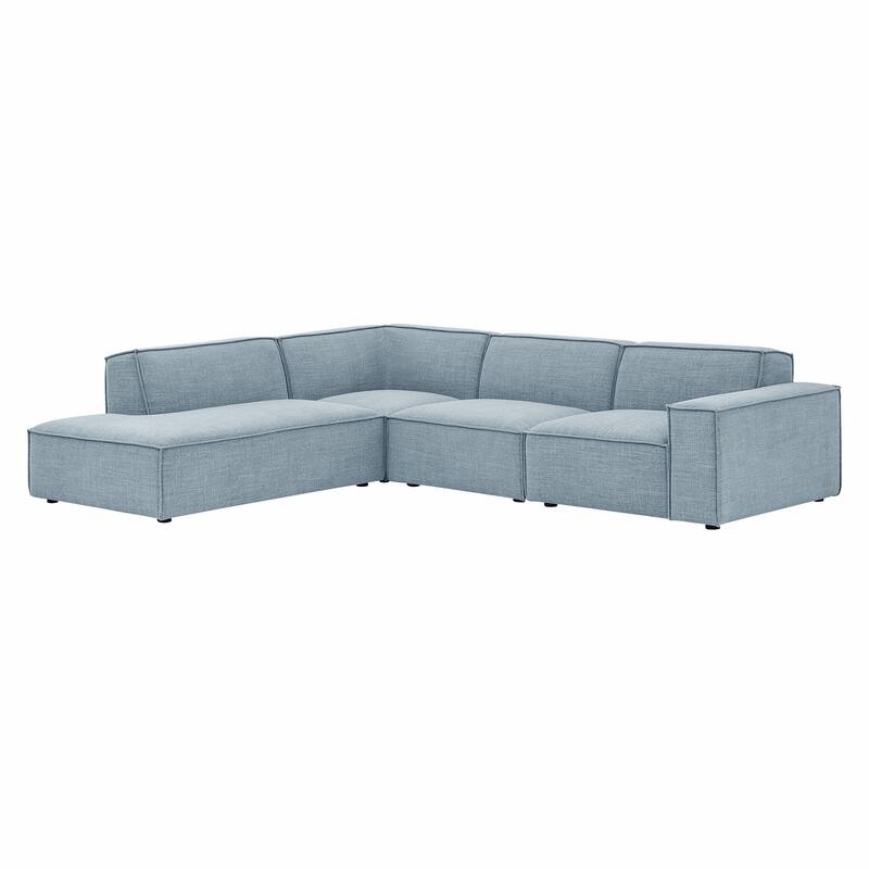 Restore 4-Piece Performance Fabric Upholstered Modular L-Shaped Sofa