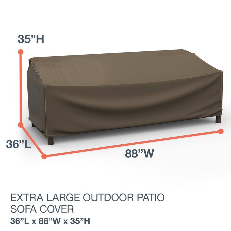 Budge StormBlock™ Hillside Black and Tan Patio Sofa Cover Multiple Sizes