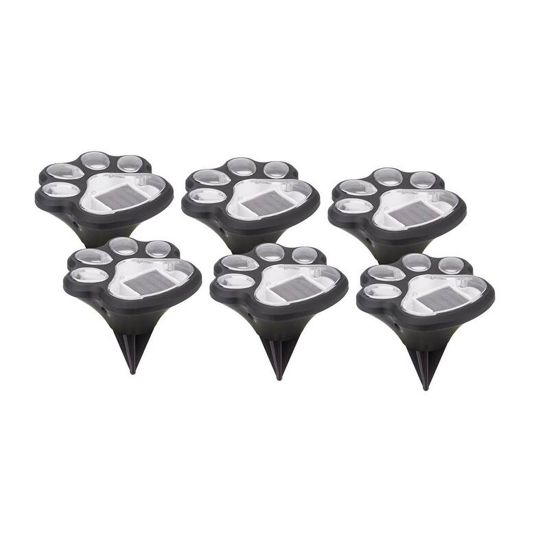 Paw Print Solar Accent Lights - Set of 6